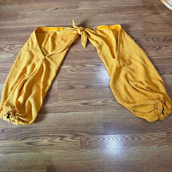 JOHANNA ORTIZ LUNA MIEL CRÊPE MIDI DRESS IN YELLOW size 8 - Picture 8 of 13